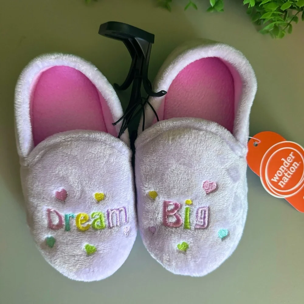 Wonder Nation Toddler Size 9/10 Dream Big Putplr Aline Slipper NWT